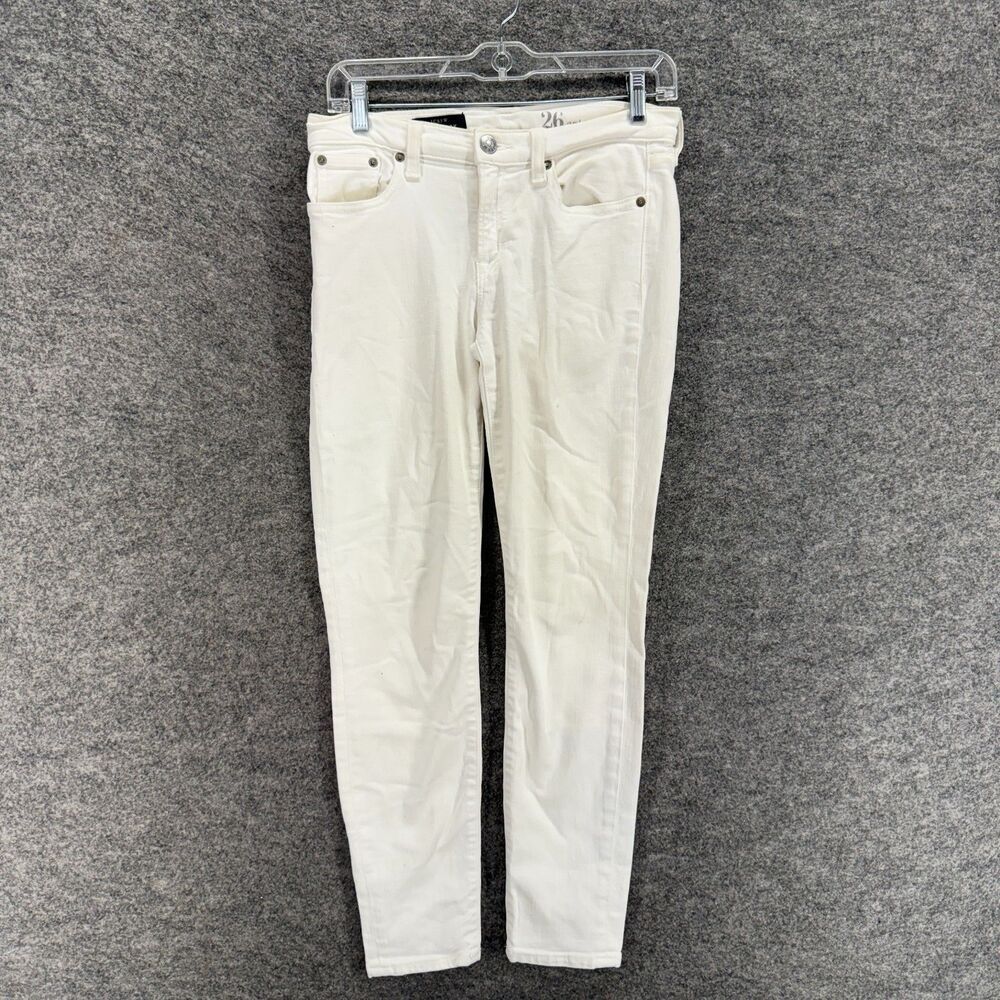 J. Crew Jeans Women 26 Plus Beige Denim Light Wash Low Rise Ankle Toothpick